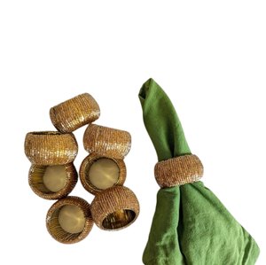 แหวนผ้าเช็ดปากลูกปัดทำด้วยมืองานหัตถกรรมทำมือแหวนผ้าเช็ดปากลูกปัดเม็ดแท้ทำด้วยมือออกแบบโดยลูกปัด - Product Image 1