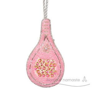 Ornamento di natale con lampada rosa fatta a mano, artigianale, decorazione per feste di luce, Idea regalo unica - Product Image 2