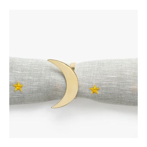 Nouveau design moderne rond de serviette décoratif de table et porte-serviette de luxe en métal doré de qualité pour l'utilisation de la table de dîner du Ramadan - Product Image 1