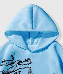 Chándal con estampado DTG para hombre, Sudadera con capucha con estampado de letras personalizadas, pantalones acampanados, ropa de calle informal - Product Image 3