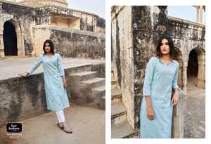 Tenue indienne élégante meilleur tissu vêtements ethniques Kurti en coton pur lin avec fabricant de travaux imprimés numériques d'Inde - Product Image 2