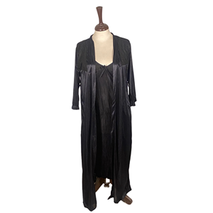 <b>Black</b> Full-Length Bridal Nighty Women's Sleepwear for Special Occasions-Cami & Gown with <b>Ribbon</b> - Product Image 5