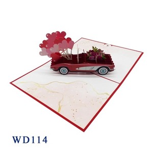 Meilleur Prix Juste Mariage 3D Voiture Pop Carte Artisanat Papier Artisanat pour les Occasions de Mariage Tendance Amour Style Cadeaux Du Vietnam - Product Image 2