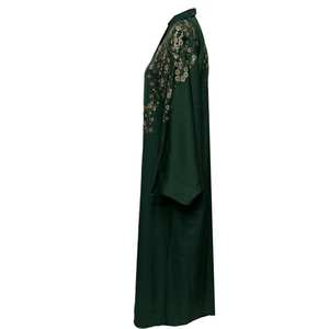 Wholesale Luxury Custom Silk Long Sleeve Anti-Wrinkle <b>Abaya</b> Adults Petite Women Inspired Turkey Dubai Ruffle Sleeves Traditional - Product Image 3