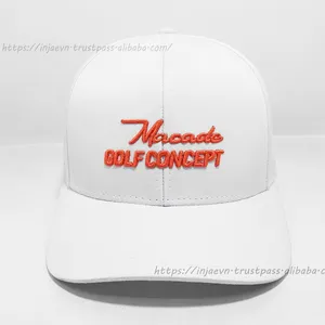 Hadiah untuk promosi bisnis bordir 3D topi golf Logo kustom 6 Panel topi bisbol olahraga pra melengkung penutup kepala berkualitas tinggi