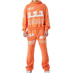 Chándales de Invierno con Capucha para Hombre, Talla Grande, 100% Algodón, Felpa, de Alta Calidad OEM 2025, con Logotipo Personalizado Impreso, Casuales, Transpirables y de Secado Rápido - Product Image 1