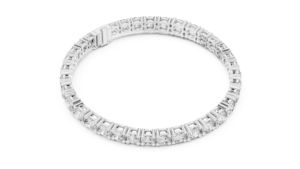 Bracelet en or rose 14 carats avec diamant rond de laboratoire cultivé, pour un usage quotidien, pour femmes, minimaliste, luxueux, certifié, élégant, bijoux fins, cadeau - Product Image 3