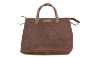 Sac fourre-tout pour femme en cuir véritable marron, personnalisable, nouvelle tendance, imprimé numérique, broderie, fermeture éclair, double compartiment pour ordinateur portable