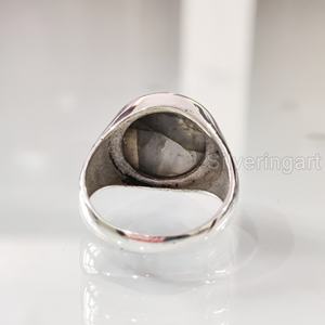 Vente en gros Bague pour homme Labradorite de feu bleu naturel Pierre de naissance Bague arabe Cadeau d'anniversaire Bijoux Bague en argent sterling 925 - Product Image 6