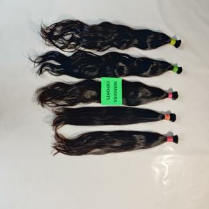 100% cuticule alignée en gros vierge noir vietnamien extensions de cheveux humains lâche vague naturelle profonde tissage en vrac du temple - Product Image 3