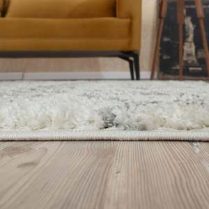 Moroccan Ivory <b>Grey</b> Shaggy <b>Rug</b> 900 for Living Room Bedroom Hallway - Product Image 4