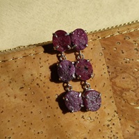 Pendientes Colgantes Minimalistas de Plata de Ley 925, Joyería Artesanal Boho, Rubí Natural Rojo con Baño de Oro