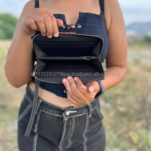 New Western Stylish Cowhide Tooled Fur <b>Leather</b> Wristlets Clutches Women Designed <b>Purse</b> Hot Selling Tooled <b>Leather</b> Unique Wallets - Product Image 6