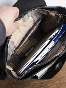 Sac à dos de mode pour homme en cuir véritable rétro haut de gamme, imperméable, style coréen, décontracté, pour voyage et école, fermeture éclair, été - Product Image 4