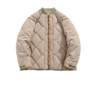 Pakistan Manufacturer Supply New Design Simple Blank Solid Color Custom Waterproof <b>Canvas</b> Stand Winter Puffer <b>Jacket</b> for <b>Man</b> - Product Image 1