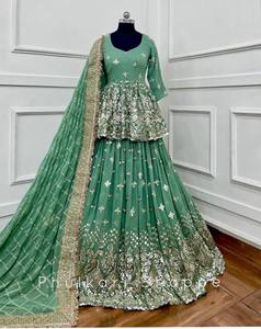 Designer Silk Kediya-Lehenga with Dupatta for Party Wear - Product Image 1