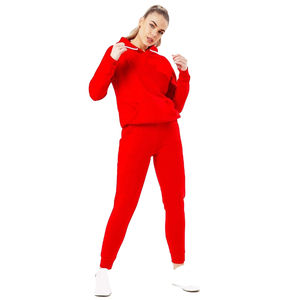 2025 nueva llegada conjunto de chándal de 2 piezas con estampado personalizado para mujer de alta calidad mejor Material de algodón transpirable sudor invierno sólido - Product Image 1