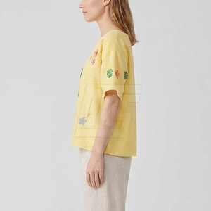 Haut de plage pour femme à manches courtes, coupe courte, vêtement léger pour les vacances d'été, tenue décontractée pour les loisirs - Product Image 5