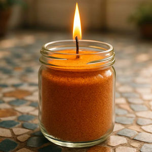 Orange Granulated Sand Wax <b>Candle</b> Glass <b>Jars</b> Scented Home Decorations Wedding Anniversary Unique Vessels Wholesale Supplier Item - Product Image 1