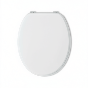 Couvre-siège de toilette universel en bois laqué blanc - Product Image 3