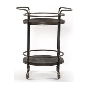 Carrito de barra de mármol de Metal de Color negro para restaurante y Hotel, última llegada, carrito de té de 2 niveles, carrito para servir botellas de cerveza - Product Image 1