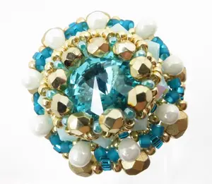 Ring Beatrice 11 ItalianCraftmen UniqueProduct Oneoff MadeInITALY Bijoux Handmade Jewellery Beadwork Accessory