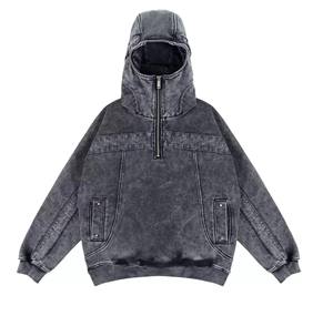 เสื้อฮู้ดแบบสวมศีรษะของผู้ชายเสื้อฮู้ดแบบสวมศีรษะ500GSM รุ่นแอซิดกำหนดได้เอง - Product Image 5