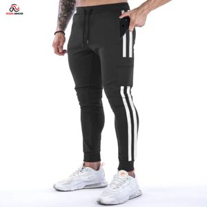 Pantalon décontracté pour homme, couleur noire, imperméable, séchage rapide, respirant, 100% coton biologique, taille élastique, personnalisable, meilleur fournisseur, dernières nouveautés - Product Image 1