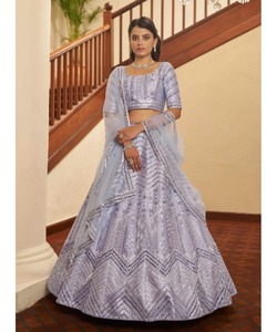 Navratilehengacholi สำหรับสาวๆในคืนแต่งงานสีดำกับงานกระจกหนัก - Product Image 1