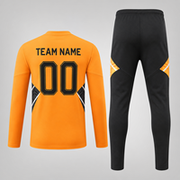 Setelan Training Sepak Bola Lengan Panjang Setengah Resleting Grosir, Custom Nama & Nomor Tim, Jaket & Celana Training Cepat Kering, Pakaian Olahraga Dewasa
