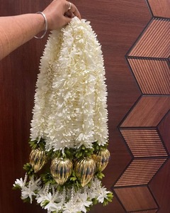 Guirnalda de jazmín Holi Diwali decoración tela flor colgante Mandap Mehndi Haldi Sangeet inauguración de la casa decoración de la boda del sur de la India - Product Image 1