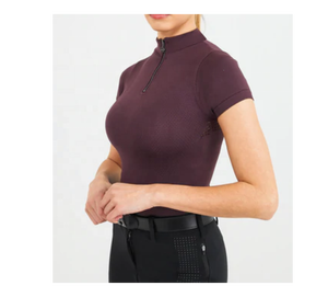 Custom LOGO Zipper <b>Riding</b> Shirt Women Short Sleeve Horse <b>Riding</b> Tops <b>Riding</b> Shirts Women Equestrian Baselayer - Product Image 2