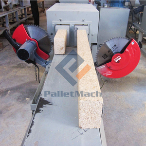 Maquinaria de bloques de paletas de madera Máquina de bloques de paletas de doble cabezal con 4 salidas - Product Image 2