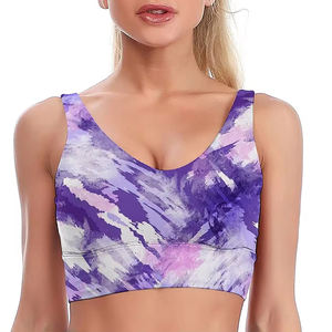 Sujetador deportivo de sublimación Sexy de secado rápido para Fitness Yoga-Logotipo personalizado-Tops de ropa interior con espalda cruzada con patrón sólido - Product Image 2