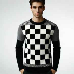 Suéter de Cuello Redondo de Lana 100% para Hombre, con Bordado Jacquard, Personalizable con su Diseño, MOQ Bajo, Ropa de Invierno - Product Image 4