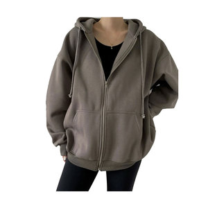 Sweat à capuche tendance pour femme en coton 100% avec fermeture éclair, décontracté, léger, streetwear, manches longues, polaire avec fermeture éclair sur le devant et poches - Product Image 5