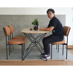 Table à manger ovale en bois de style européen moderne antique CBBA117, ensemble contemporain 4 places avec chaises pour la maison - Product Image 5
