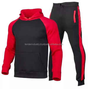TENDER INDUSTRY 2021 Hombres Calidad Algodón Poliéster Sport Pull Crew Sudadera Jogger Set Rosa Tallas grandes Temporada de invierno A prueba de viento - Product Image 6