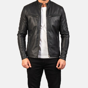 Chaqueta de Cuero Casual para Hombre con Cuello Alto, Manga Larga, Lona de Alta Calidad, Servicio OEM, Diseño Transpirable e Impermeable para Invierno - Product Image 1