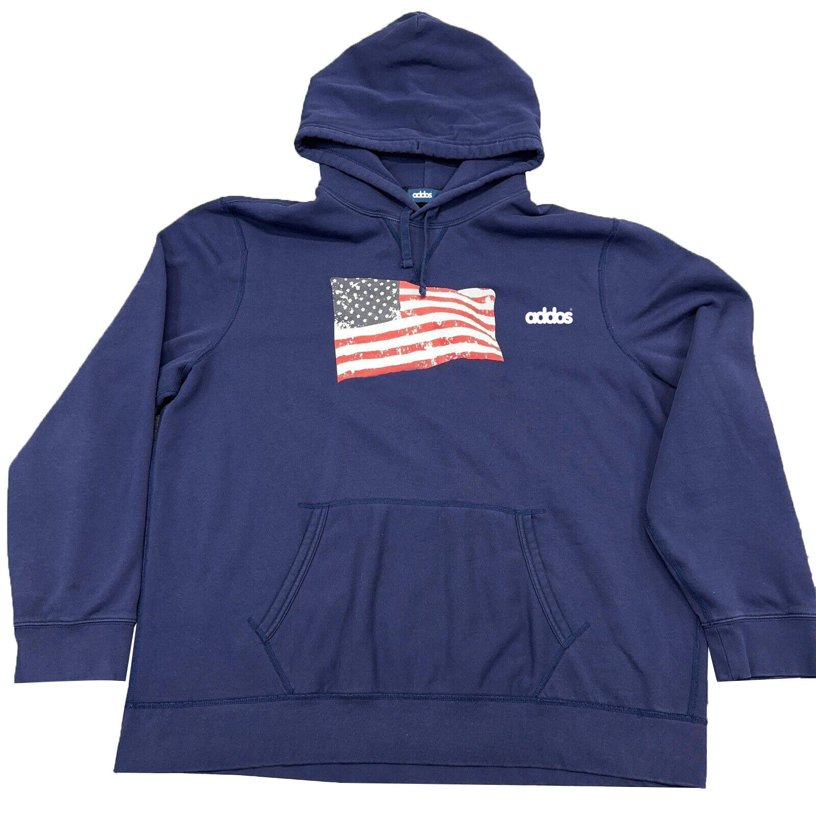 100% Cotton Hoodie Sweatshirt Men`s XL Size Navy Blue Color USA