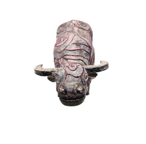 Buffle en bois de couleur grise de style traditionnel avec brocart de cire d'abeille imprimé à la main et motif de terrasses en gros fabriqué au Vietnam - Product Image 4