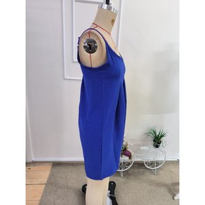 Mono corto plisado con tirantes y cuello redondo para mujer, 35210 - Azul Saks - Product Image 5