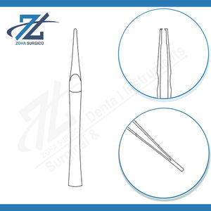 Pinzas de disección de carriles Manual 2-3 dientes mandíbulas dentadas Acero inoxidable 140mm 203mm instrumentos quirúrgicos certificado CE - Product Image 3
