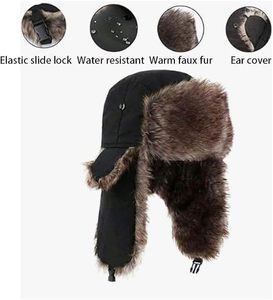 Sombrero para invierno Gorro de invierno Mujeres Hombres Unisex Fleece Trapper Hat Frío a prueba de viento Forrado Casual Trapper - Product Image 4