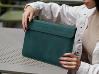 Housse pour ordinateur portable en cuir véritable, moderne, durable, légère, portable, protectrice, MacBook Pro 15,4 pouces 2025 LS-0047