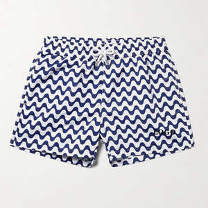 Bañador con estampado personalizado para hombre, pantalones cortos de playa reciclados, patrón bordado, traje de baño informal, pantalones cortos de tabla - Product Image 6