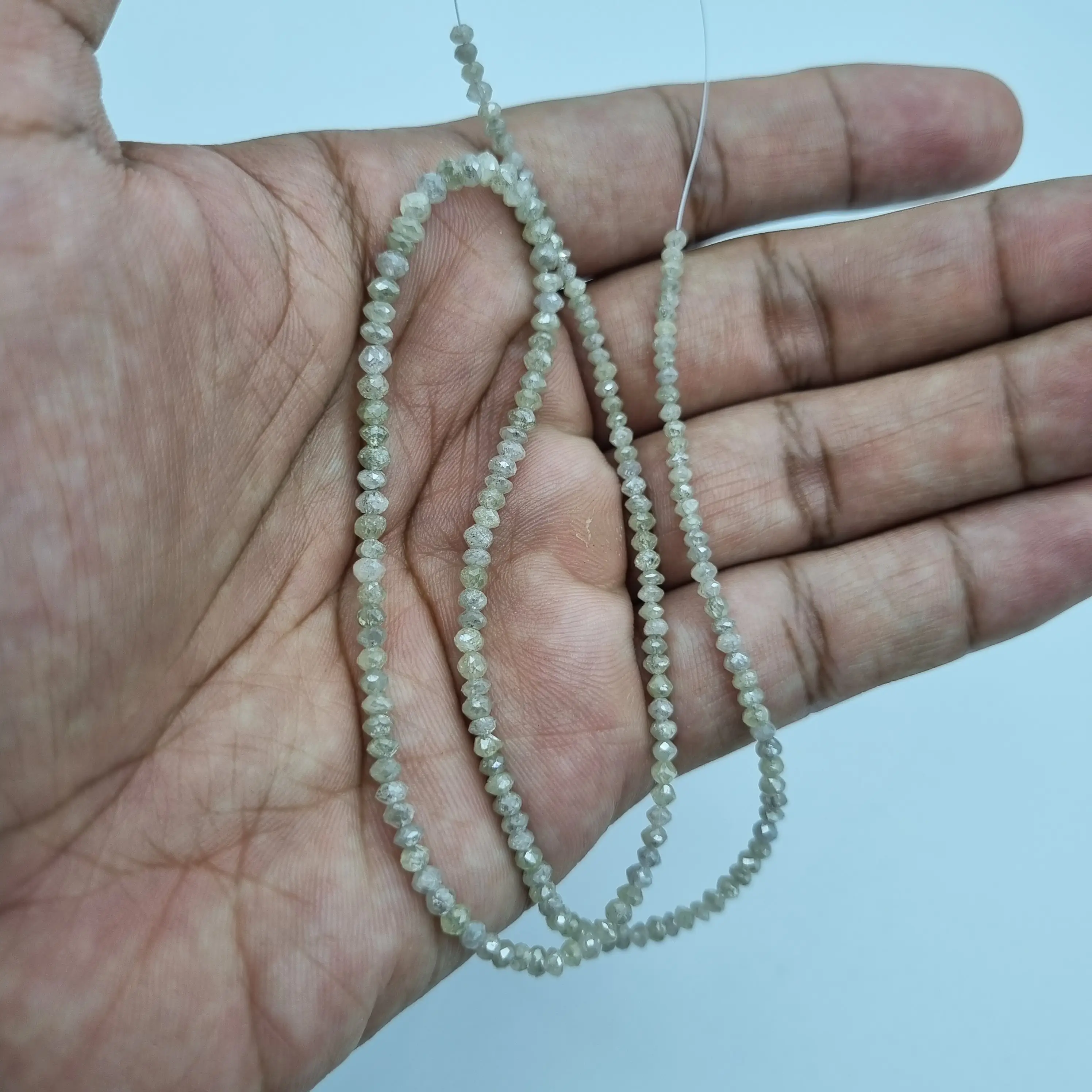 Natürliche weiße Diamant facettierte Rondelle Perlen direkt nach Hersteller für Schmuck für Zubehör für Verschluss