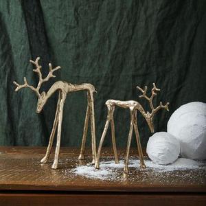 Pièce maîtresse ornements de noël modèles de renne en fer forgé noir avec ornement de noël vert et rouge cloches suspendues vente chaude - Product Image 3