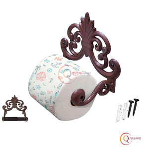 Porte-papier hygiénique fini rustique mural pour salle de bain avec support de rouleau de distributeur de papier de soie de forage en acier inoxydable - Product Image 6