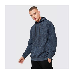 Pull à capuche lavé à l'acide pour hommes du fabricant professionnel 100% coton Logo personnalisé Impression numérique Cravate à capuche solide d'hiver - Product Image 5